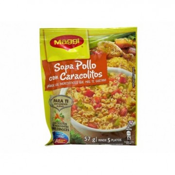 SOPA POLLO CON CARACOLITOS...