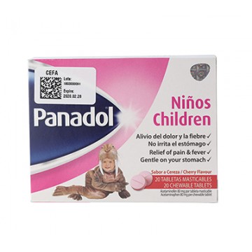 PANADOL NIÑO 20 UNIDADES...