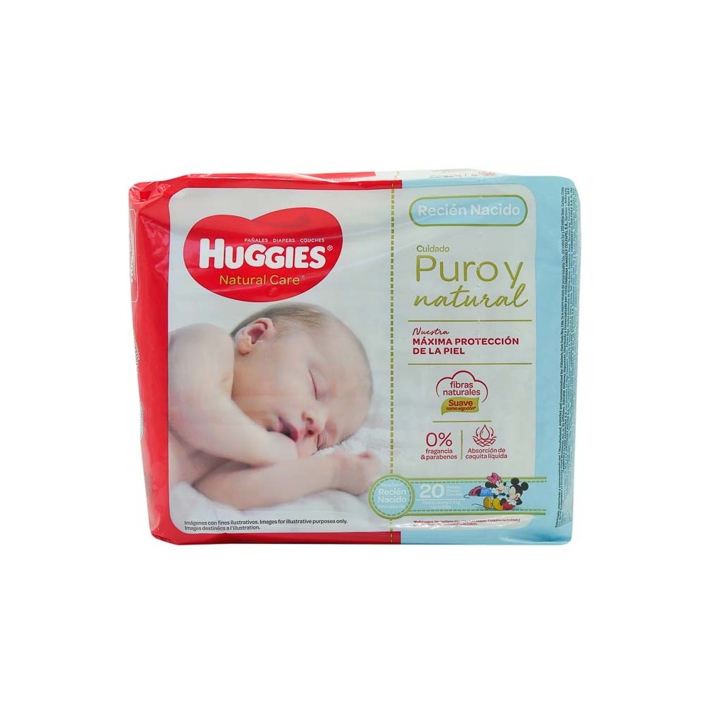 Pañales Recién Nacido Natural Care Huggies 20 Unidades